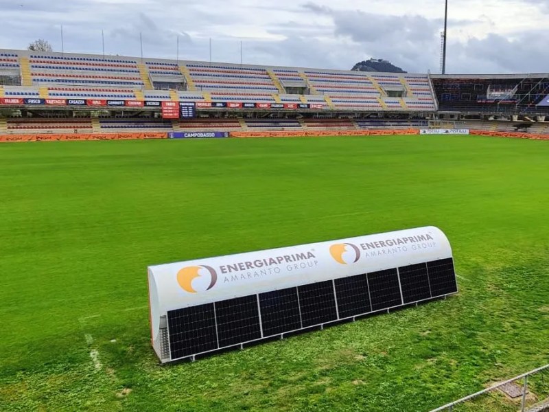 Nello stadio del Campobasso Calcio, panchine ad energia&nbsp;solare